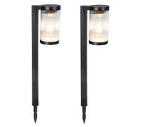 Lámpara solar, juego de 2 unidades, LUMISKY BEAMLIT, LED blanco cálido, altura 58 cm, farola para jardín, grado de protección IP65