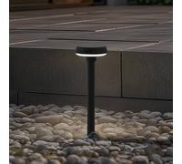 Lámpara solar LED con pica para suelo Lindby Brinca, negro, PC, sensor