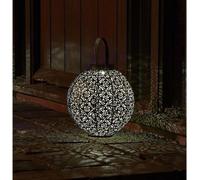 Lámpara solar, metal damasco calado, bronce, funciona con energía solar, diseño oriental