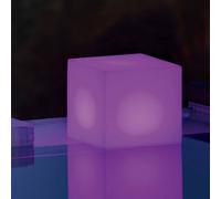 Lámpara solar Newgarden Cuby, forma de cubo, altura 20 cm