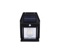 Lampara Solar Pared Exterior negro con Sensor de Movimiento. Foco Solar. Aplique Solar de pared. Lampara Vintage ideal para jardines, porches, patios, garajes. Impermeable IP65