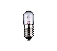 Lámpara tubular casquillo E10, 24,0 V, 2,0 W, 28 mm, transparente, 10 unidades