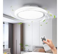 Lampara Ventilador Techo,43.5cm Ventiladores de Techo con Luz Silencioso,Lampara Ventilador con Mando a Distancia,Regulable 3000K-6500K,6 Velocidades,Temporizador,Memoria,para Dormitorio,Sala