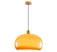 Lámparas colgantes de vidrio, lámpara colgante naranja con pantalla de vidrio, lámpara de techo con isla de cocina, lámpara colgante de cúpula naranja vintage para sala de estar, dormitorio, pasillo