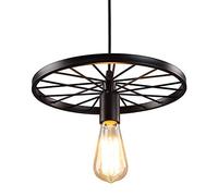 Lámparas Colgantes de vintage, Lámpara de techo, Pantalla de lámpara, Industrial Retro Barra de araña Lámparas,Lámpara de Rueda de Bicicleta, para Dormitorio, Sala de Estar, ático, Hierro Forjado. (A)
