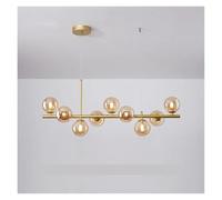 Lámparas Colgantes Iluminación Interior Lámparas de araña Modernas largas para Comedor Lámpara de Bola de Cristal Lámpara Colgante para Cocina Luminarias para el hogar (Dorado 2 3