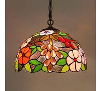 Lámparas de araña, lámparas de Techo Vintage de vitral con Pantalla, lámparas Colgantes Estilo Retro rústico para Sala de Estar o Dormitorio, Clase energética O