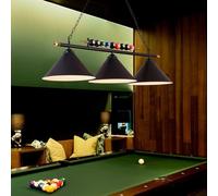 Lámparas De Araña Vintage Retro Billar Iluminación Colgante Negra Industrial E27 Altura Ajustable Luz De Techo Metal Hierro Forjado Mesa De Billar Bar Mesa De Comedor Decoración Suspensión Pantalla