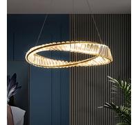 Lamparas De Comedor Modernas,Oro Anillos Irregulares LáMpara Colgante Redonda,IluminacióN De ArañA De Cristal Moderna Regulable Para Sala De Estar Comedor Cocina Dormitorio D60Cm/23.6 In