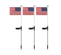Lámparas de jardín - Bandera Americana 4 de julio Solar | Lámparas LED brillantes para decoración de Patio | para Porche, Terraza, Balcón Recinto Casa Césped Patio