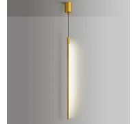 Lámparas de Mesilla de Noche Led Modernas para Dormitorio, Lámpara Colgante de Tira Súper Delgada Simple, Lámpara de Suspensión Lineal Dorada, Lámpara Colgante de Tubo Largo de Metal Creativa, Luces d