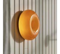 Lámparas de Pared Redondas LED de 24 W, Color Naranja, con Pantalla de Cristal, Estilo nórdico, diámetro 26 cm. Lámpara de Pared Circular para Dormitorio, Comedor y Sala de Estar.