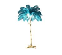 Lámparas de pie para sala de estar, lámpara de pie de plumas de avestruz natural, lámpara de pie de resina, lámparas de pie modernas adecuadas para salón, dormitorio, sala de estar, balcón