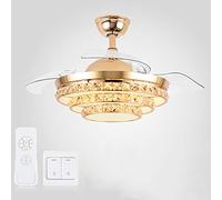 Lámparas de Techo con Ventilador de Cristal de Lujo, Ajuste de 3 Niveles, Ventilador silencioso Oculto. Lámparas de Techo con luz para Dormitorio y Sala de Estar.