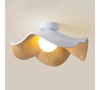 Lámparas de Techo de Estilo Nórdico Moderno con Acabado de Madera Y Hierro, Ideales para Pasillos. Lámparas de Techo Semiempotradas con Base G9 para Dormitorios, Entradas Y Pasillos./Color de la Mader