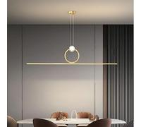 Lamparas de techo , Lámpara colgante de lujo de estilo nórdico con tiras largas posmodernas, luces colgantes regulables tricolores LED de cobre, accesorio de cristal de 35 W, iluminación for sala de e