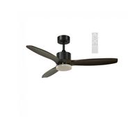 WONDERLAMP Ventilador de techo Nare con luz LED 22W, mando y memoria, Negro y Madera
