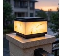 Lámparas solares LED de columna, luces de poste impermeables para exteriores con pedestal de ladrillo, iluminación de camino de paisaje para valla, cubierta, buzón de correo