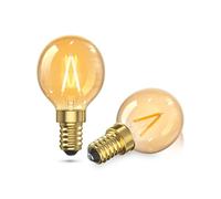 Lamptobe Bombilla LED E14 Luz Calida 1W, 2200K Vintage Bombilla Filamento LED E14 Equivalente a 10W, G40 Bombilla Decorativa Retro para Bares, Cafés, Hoteles (No Regulable, 2 Unidades