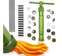 LAMXD Extrusora de arcilla, de acero inoxidable, extrusora de pasta de azúcar, herramienta de decoración con 20 puntas para fondant, pastel y arcilla, juego de 3 cuchillas de corte mixtas modelado