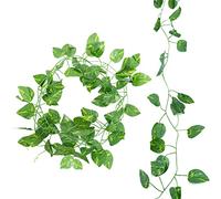 LAMXD Guirnalda de hiedra artificial, 1 unidad, guirnalda de hiedra, plantas falsas, hojas verdes, guirnalda de hiedra colgante para bodas, cocina, oficina, jardín, decoración de pared
