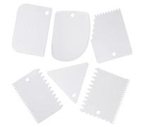 LAMXD Juego de 6 raspadores de pasta para tartas, herramienta de peinado suavizante de bordes crema para cocinar pasteles de pan, paquete de 6