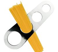 LAMXD Medidor de espaguetis de acero inoxidable de 4 agujeros, medida de pasta, cocina pasta, regla, medida, control de porciones