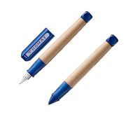 Lamy abc 009 - Juego de pluma estilográfica para niños (109 de madera de arce, mango antideslizante en azul, plumín de acero para principiantes, incluye cartucho de tinta T 10 azul y mina M 44 de 1,4