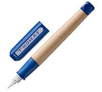Lamy abc blue - pluma estilográfica infantil para principiantes con empuñadura ergonómica, plumín de acero pulido para zurdos (LH), tamaño M - madera de arce - con cartucho de tinta azul T 10