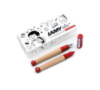 Lamy abc - Juego de aprendizaje para escribir, incluye paquete de regalo, 1 pluma para niños con pluma para zurdos y 1 lápiz, mango antideslizante, tapa y cubo de plástico