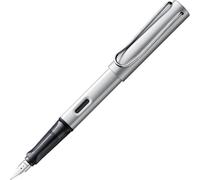 Lamy AL-star whitesilver - Pluma estilográfica con empuñadura ergonómica y plumín de acero pulido en tamaño M - cuerpo de aluminio ligero - incluye cartucho T 10 azul - Diestro