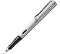 Lamy AL-star whitesilver Pluma estilográfica con mango ergonómico y plumín de acero pulido de ancho de trazo EF, carcasa de aluminio ligero, incluye cartucho de tinta azul T 10, para diestros