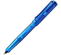 Lamy balloon blue: bolígrafo roller transparente con cuerpo de plástico y clip automático, zonas de agarre ergonómicas y ancho de trazo B, con recambio T 11 roller en azul.