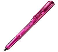Lamy balloon pink: bolígrafo roller transparente con cuerpo de plástico y clip automático, zonas de agarre ergonómicas y ancho de trazo B, con recambio T 11 roller en azul.
