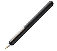 Lamy dialog black - pluma estilográfica sin capuchón con mecanismo giratorio - plumín de oro de 14 ct, parc. chapado en platino y tamaño OB - cartucho de tinta T 10 azul y conv. Z 27 - para diestros