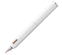 Lamy dialog cc white -pluma estilográfica sin cap. con mec. giratorio -plumín bicolor de oro de 14 ct, parc. chapado en platino y tamaño EF -cartucho de tinta T 10 azul y conv. Z 27 -para diestros