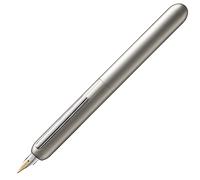 Lamy dialog paladio - pluma estilográfica sin capuchón con mecanismo giratorio - plumín de oro de 14 ct, parc. chapado en platino y tamaño B - cartucho de tinta T 10 azul y conv. Z 27 - para diestros