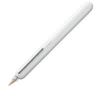 LAMY dialog pianowhite - pluma estilográfica sin capuchón con mecanismo giratorio -plumín de oro de 14 ct, parc. chapado en platino y tamaño OB -cartucho de tinta T 10 azul y conv. Z 27 -para diestros