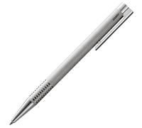 Lamy logo brushed - Bolígrafo en un elegante y robusto estuche de acero inoxidable - ancho de línea M - incluye recambio de gran capacidad M 16 en negro