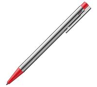 Lamy logo matt red - Bolígrafo en un elegante y robusto estuche de acero inoxidable - ancho de línea M - incluye recambio de gran capacidad M 16 en azul
