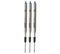 Lamy M16 recambio de bolígrafo de gran capacidad, metal, paquete de 3 - Recambio original para todos los modelos de bolígrafos Indeleble - Trazo grueso en tinta azul