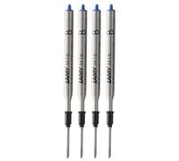 Lamy M16 recambio de bolígrafo de gran capacidad, metal, paquete de 4 - Recambio original para todos los modelos de bolígrafos Indeleble - Trazo grueso en tinta azul