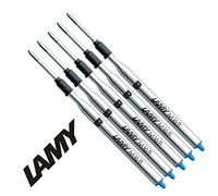 Lamy M16 recambio de bolígrafo de gran capacidad, metal, paquete de 5 - Recambio original para todos los modelos de bolígrafos Indeleble - Trazo grueso en tinta azul