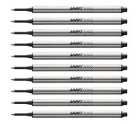Lamy M66 recambio de roller metálico de gran capacidad, paquete de 10 - Recambio original para todos los bolígrafos roller capuchón - Indeleble - Trazo medio en tinta negro