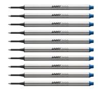 Lamy M66 recambio de roller metálico de gran capacidad, paquete de 10 - Recambio original para todos los bolígrafos roller capuchón - Indeleble - Trazo medio en tinta azul