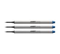 Lamy M66 recambio de roller metálico de gran capacidad, paquete de 3 - Recambio original para todos los bolígrafos roller capuchón - Indeleble - Trazo medio en tinta azul