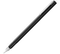 Lamy Pluma estilográfica cp1 black: pluma minimalista con elegante cuerpo metálico, clip de resorte de acero inoxidable y plumín de acero con ancho de trazo M, cartucho de tinta azul T10