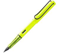 Lamy safari neonyellow - Pluma estilográfica con empuñadura ergonómica y plumín de acero pulido en tamaño F - ideal para cualquier escritura y caligrafía - incluye cartucho T 10 azul - Diestro