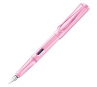 Lamy Safari Pluma Estilográfica Plástico Asa Mango Ergonómico Cartucho Tinta Azul Punta M Rosa Claro