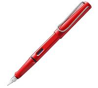 Lamy safari red - Pluma estilográfica con empuñadura ergonómica y plumín de acero pulido en tamaño M - ideal para cualquier escritura y caligrafía - incluye cartucho T 10 azul - Diestro